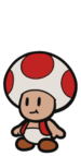 Red Chosen Toad sprite from Paper Mario: Color Splash.