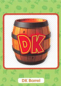 DK Barrel item card from the Super Mario Trading Card Collection