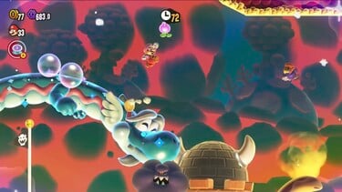 The Wonder Effect in the level Dragon Boneyard in Super Mario Bros. Wonder