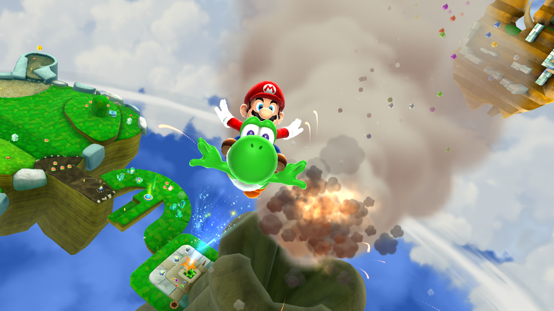 File:SMG2 Mario and Yoshi Flying.png