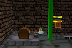 Last Treasure Chest in Toad Town Tunnels of Paper Mario.