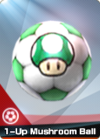A Pro Soccer Gear 1-Up Mushroom Ball card from Mario Sports Superstars