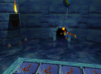 A blue Banana Balloon in Crystal Caves.