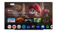 Promotional image for a Google TV update featuring The Super Mario Bros. Movie on screen