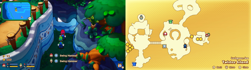 Fifth hidden block in Twistee Island from Mario & Luigi: Brothership.