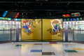 The Mario & Luigi Byōbu folding screen on display on the second floor