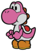 A Pink Yoshi in Paper Mario: Color Splash.