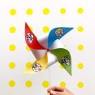 Thumbnail of a printable pinwheel featuring Mario, Luigi, Princess Peach, and Toad