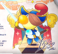 A drawing of her and a signature in the flyer in the game's intro cutscene