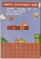 Super Mario Bros.-themed birthday card