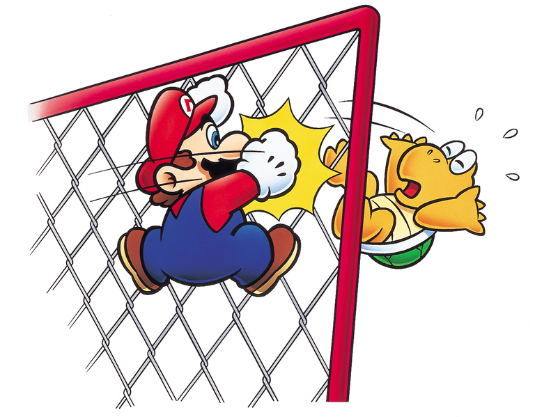 File:SMW Art - Mario Fence Punch.png