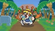 Wario noticing a Form description sign