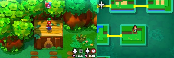 Sixteenth block in Dimble Wood of Mario & Luigi: Bowser's Inside Story + Bowser Jr.'s Journey.