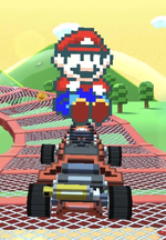 Mario (SNES) performing a trick.