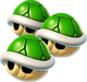 The icon for the Triple Green Shells in Mario Kart World