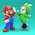 Mario, Beep-0, and Rabbid Luigi celebrating Friendship Day 2020