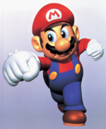 Artwork of Mario performing a Punch, from Super Mario 64.