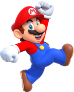 Artwork of Mario jumping in New Super Mario Bros. U Deluxe