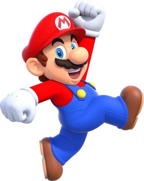 Artwork of Mario jumping in New Super Mario Bros. U Deluxe