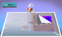 Screenshot from Paper Mario: Sticker Star of the area in Long Fall Falls where paperization is required