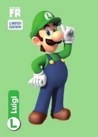 Limited edition Luigi card from the Super Mario Trading Card Collection