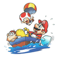 Mario saving various characters in Parachute