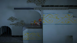 Mario finding a Black Key in Rogueport Underground of Paper Mario: The Thousand-Year Door for Nintendo Switch.