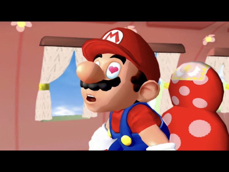 File:SM3DAS Mario swooning over ad.png