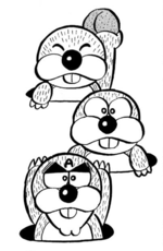 Several Monty Moles seen in volume 17 of Super Mario-kun