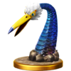 Burrowing Snagret trophy from Super Smash Bros. for Wii U