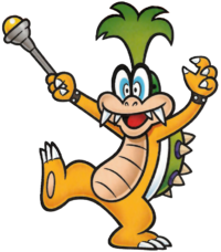 Artwork of Iggy Koopa from a Nintendo coloring book. The coloring book was included in the July 2015 edition of Japan's TV Video Game Magazine to commemorate the 30th anniversary of Super Mario Bros.