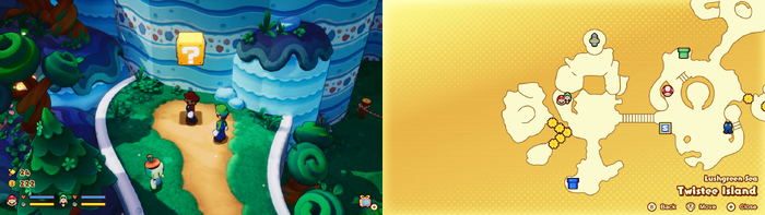 First ? block in Twistee Island from Mario & Luigi: Brothership