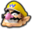 Wario's head icon in Mario Kart 8 Deluxe.