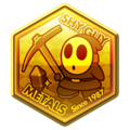 A Mario Kart Tour Shy Guy Metals gold badge
