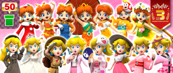 The Peach & Daisy Pipe from the Anniversary Tour in Mario Kart Tour