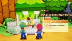 The Craft Some Battle-Ready Gloves side quest in Mario & Luigi: Brothership