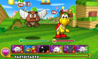 Screenshot of World 1-3, from Puzzle & Dragons: Super Mario Bros. Edition.