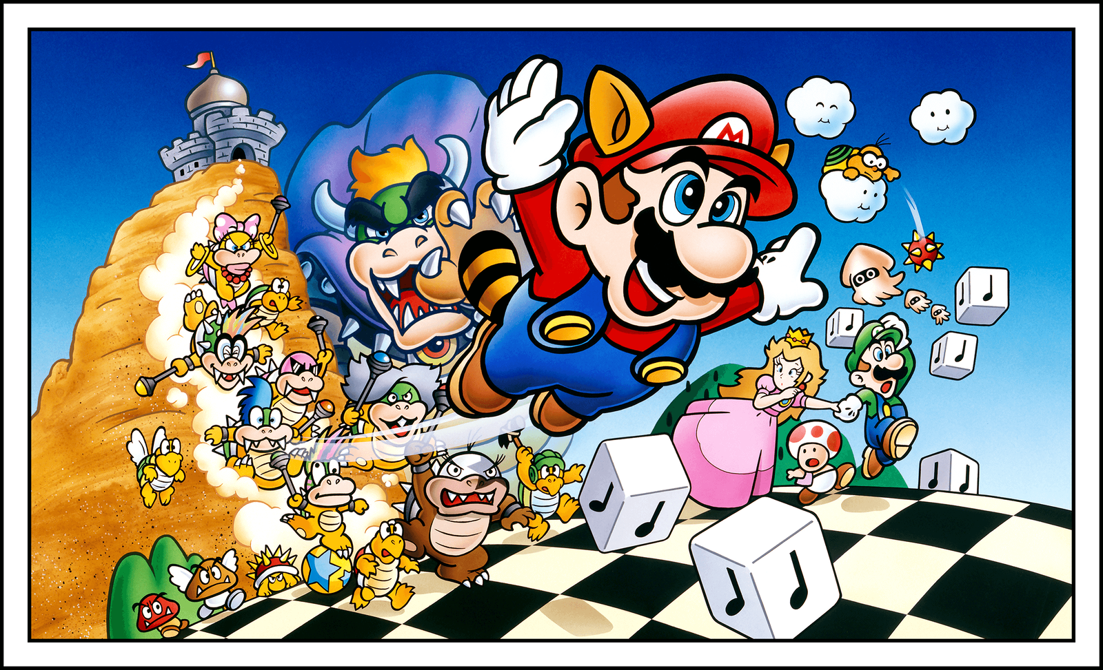 File:SMB3 Cover Artwork.png - Super Mario Wiki, the Mario encyclopedia