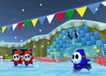 Skating Shy Guys on Sherbet Land in Mario Kart: Double Dash!!