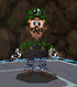 Luigi under the effects of a Power Flower (Super Mario 64 DS)