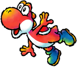 Artwork of Red Yoshi in Yoshi Touch & Go