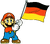 Mario holding a German flag in the German Club Nintendo magazine.