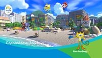 Loading screen for Copacabana Beach in the Wii U version of Mario & Sonic at the Rio 2016 Olympic Games.