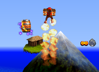 A Bonus Barrel for Diddy Kong on DK Isles.