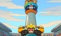 Wario appearing on Diamond City Stadium's top