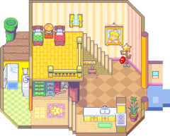 Interior of Mario and Luigi's house in Mario & Luigi RPG
