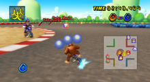 The course in Mario Kart Wii during gameplay