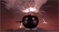 The Bob-omb as seen in the movie, ready to explode.