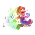Invincible Mario, the classic power-up of a giant impact.