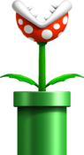 Artwork of a Piranha Plant in New Super Mario Bros. Wii